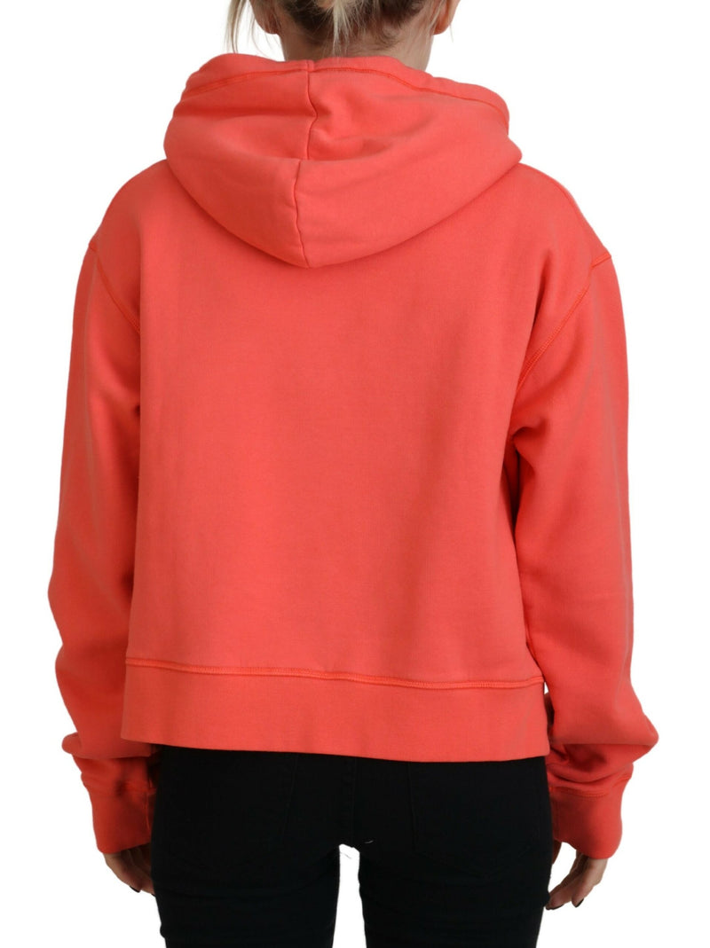 Dsquared² Sweatshirt à Capuche en Coton Rose avec Imprimé Logo
