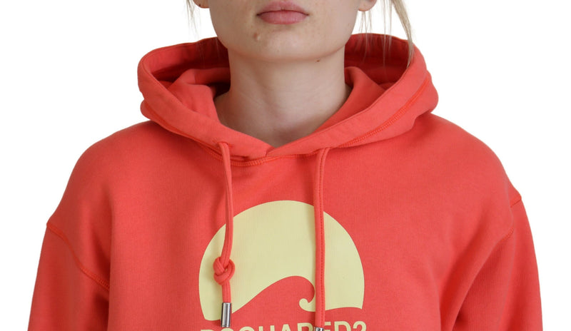 Dsquared² Sweatshirt à Capuche en Coton Rose avec Imprimé Logo
