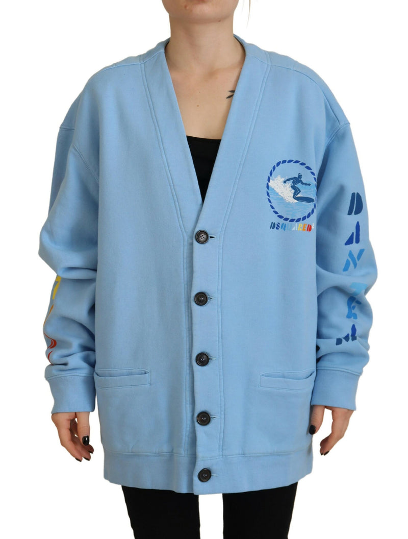 Dsquared² Cardigan en Coton Bleu - Élégance et Confort