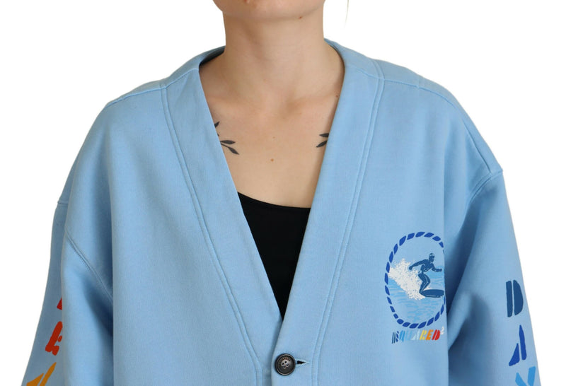 Dsquared² Cardigan en Coton Bleu - Élégance et Confort