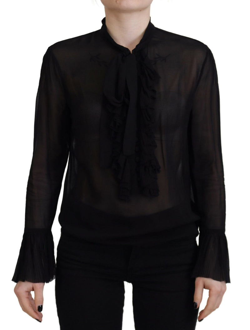 Dsquared² Black Viscose Long Sleeve Top for Women