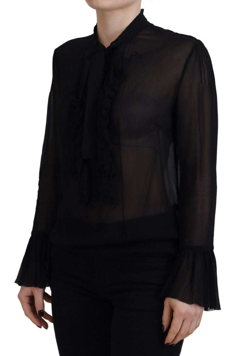 Dsquared² Black Viscose Long Sleeve Top for Women