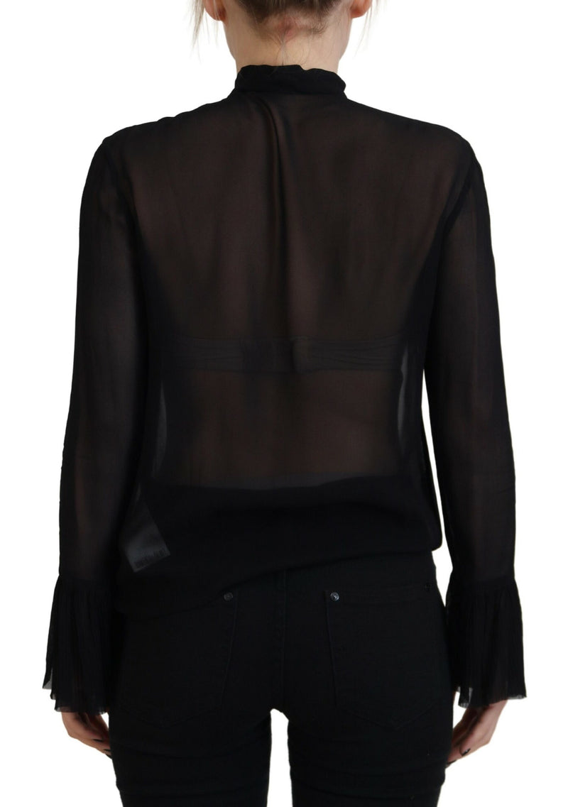 Dsquared² Black Viscose Long Sleeve Top for Women