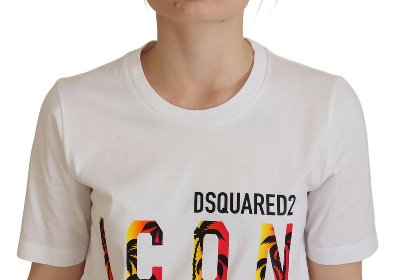 Dsquared² T-shirt en coton blanc avec imprimé logo Icon
