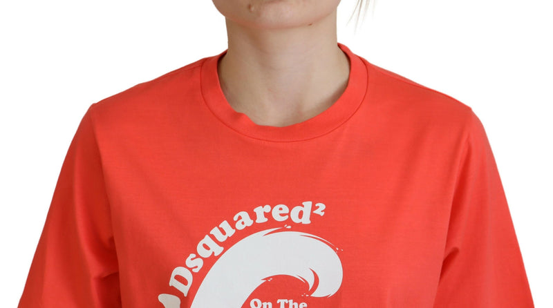 Dsquared² T-shirt en coton orange avec logo