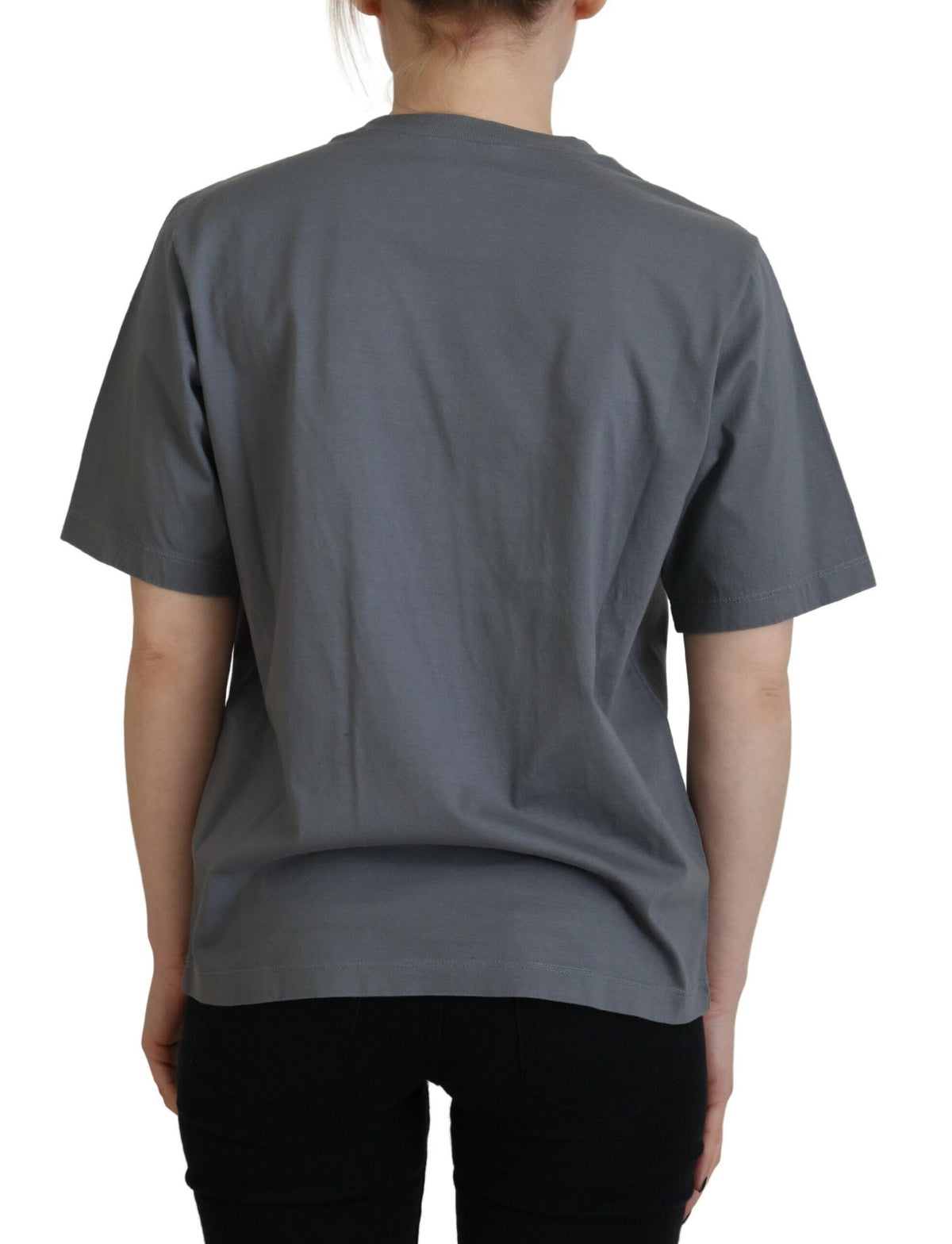 T-shirt Dsquared² gris logo en coton à col rond à manches courtes