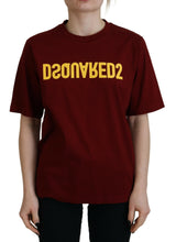Dsquared² Maroon Logo Cotton Crewneck Short Sleeve Tee