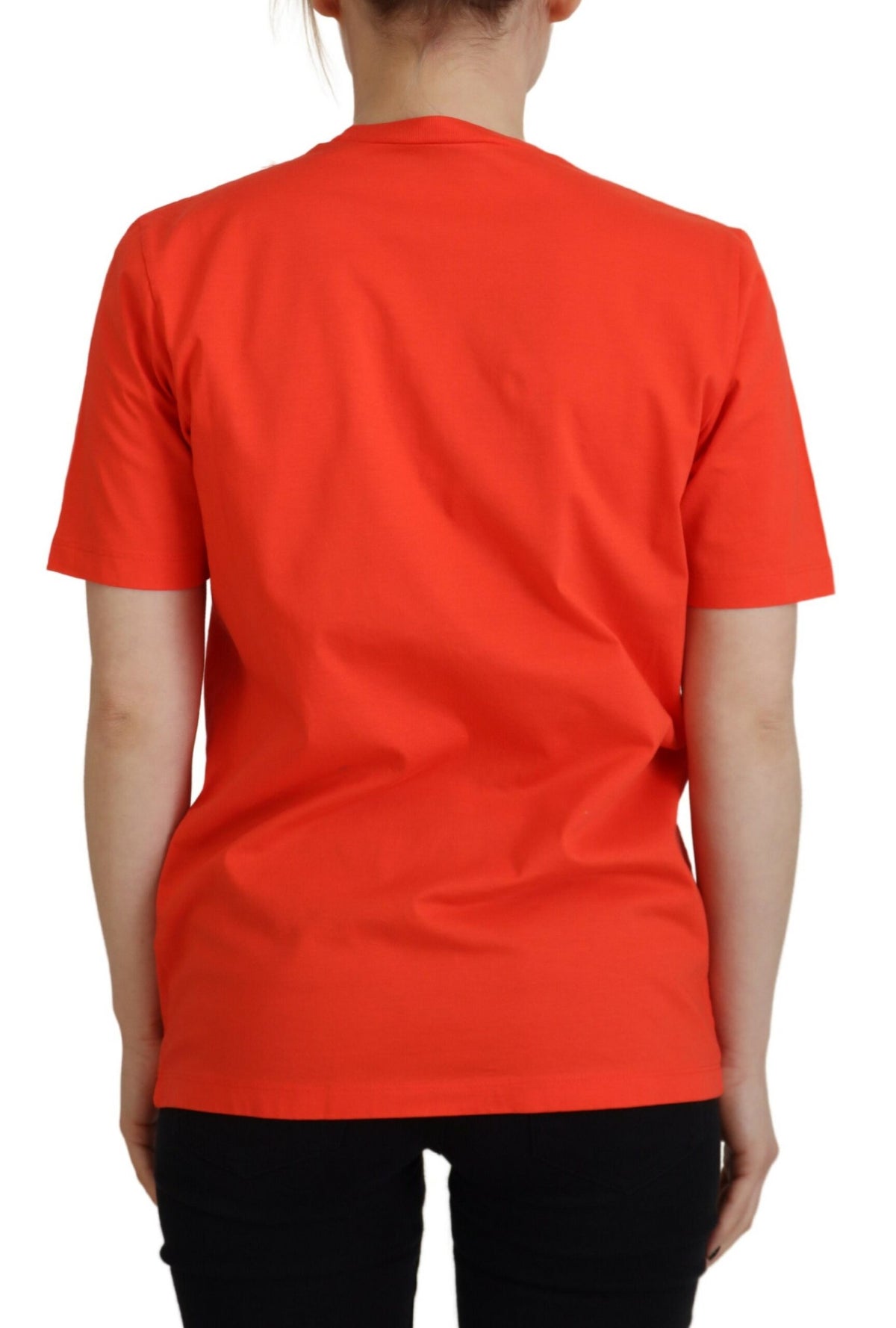 Dsquared² T-shirt Orange Cotton Shiny Icon East