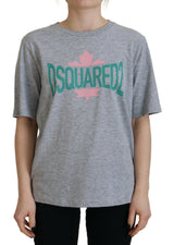 Dsquared² T-shirt gris logo en coton à col rond