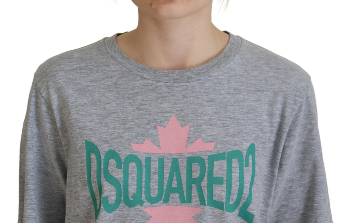 Dsquared² T-shirt gris logo en coton à col rond