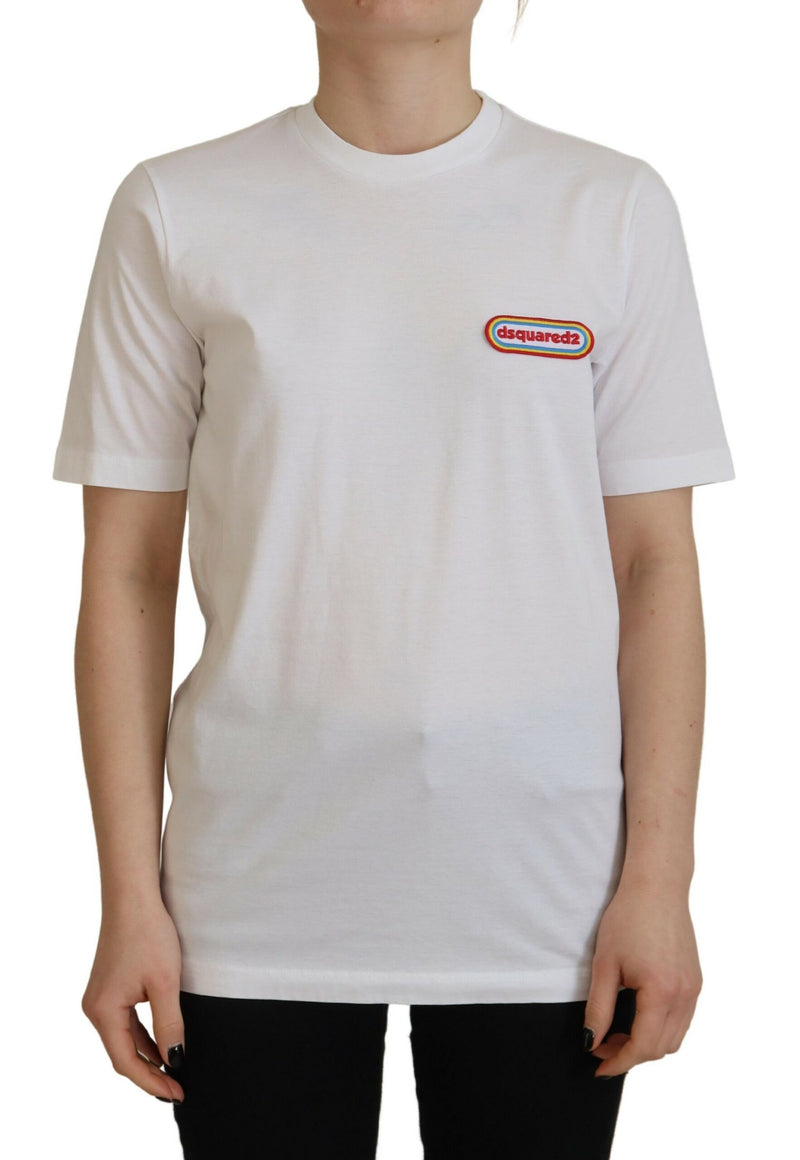 Dsquared² White Logo Patch Crewneck Short Sleeve Tee