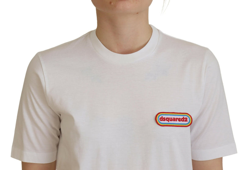 Dsquared² White Logo Patch Crewneck Short Sleeve Tee