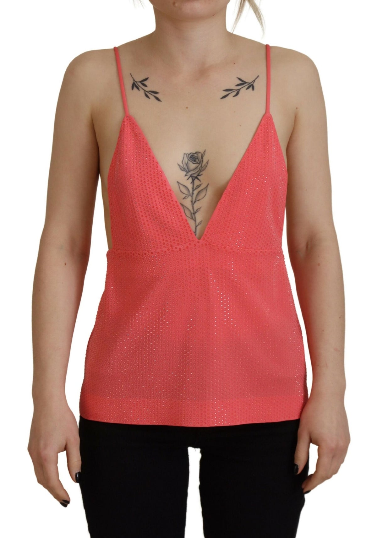 Dsquared² Top Cami V-neck Sans Manches Rose