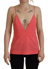 Dsquared² Top Cami V-neck Sans Manches Rose
