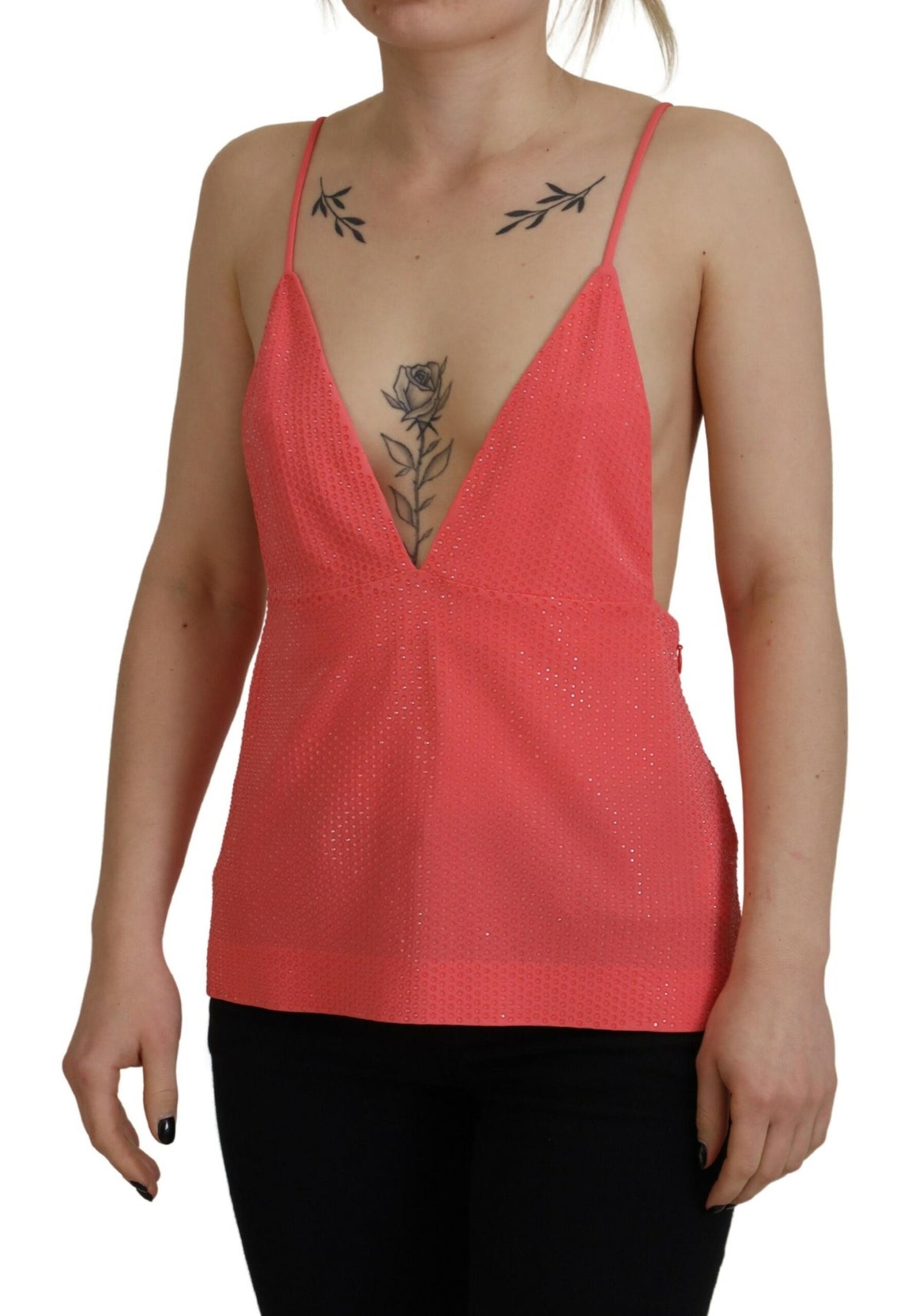 Dsquared² Top Cami V-neck Sans Manches Rose