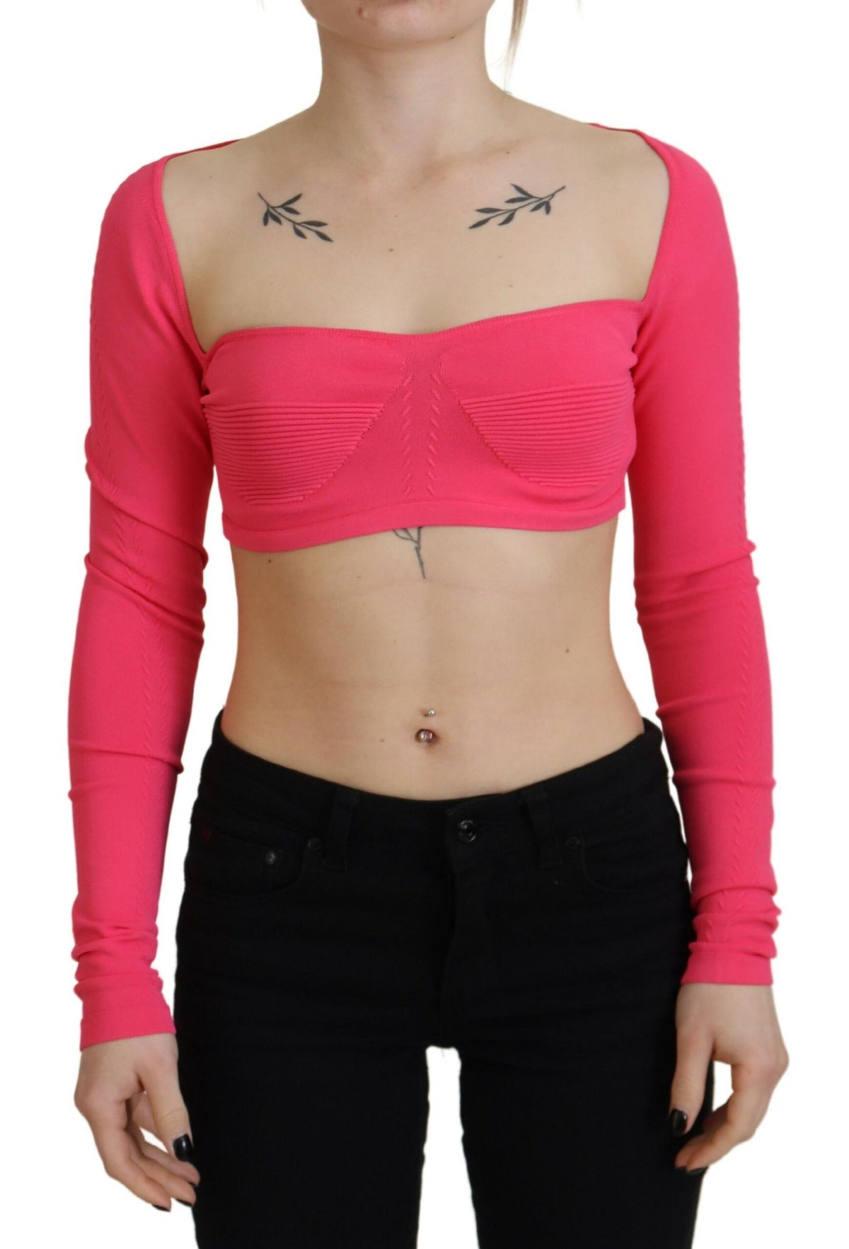 Dsquared² Top Rose en Viscose à Manches Longues