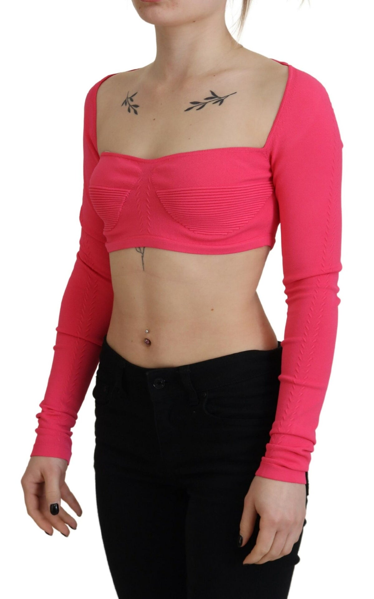 Dsquared² Top Rose en Viscose à Manches Longues