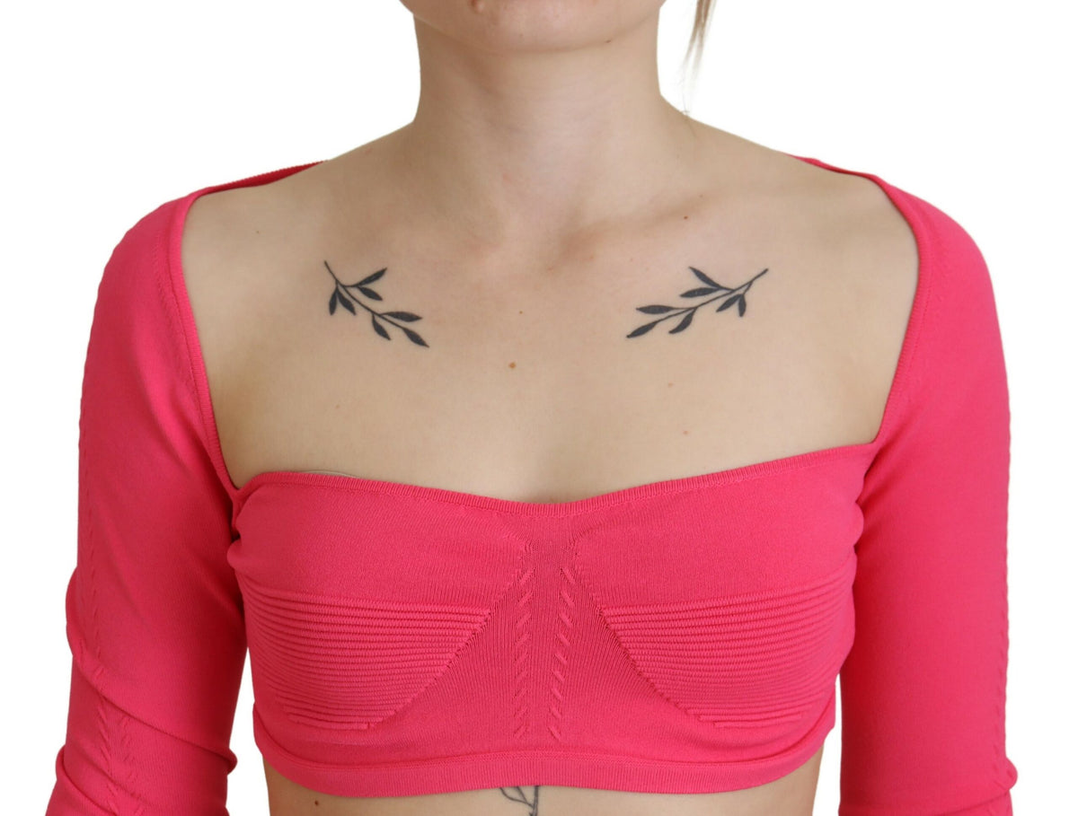 Dsquared² Top Rose en Viscose à Manches Longues