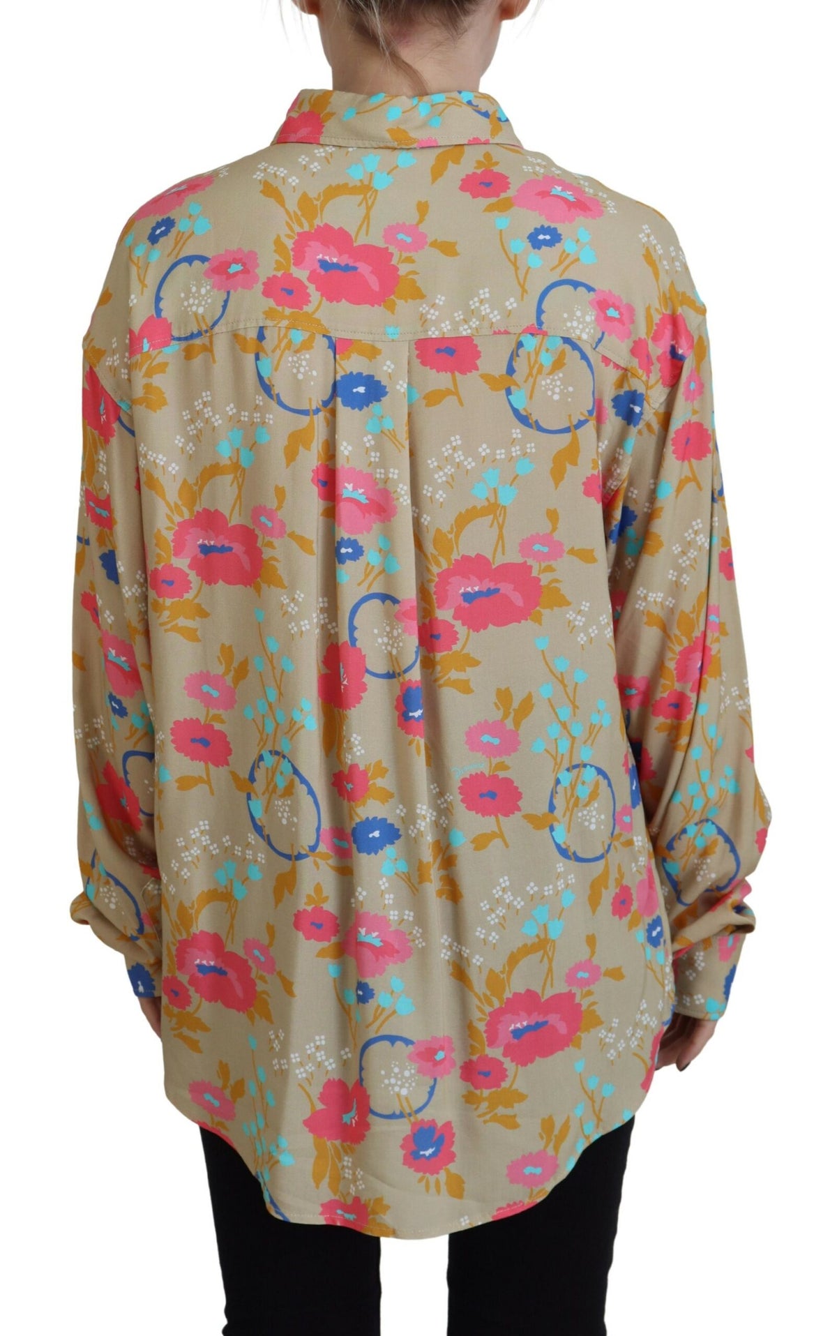 Chemise à Boutons Longs Beige Floral Dsquared²
