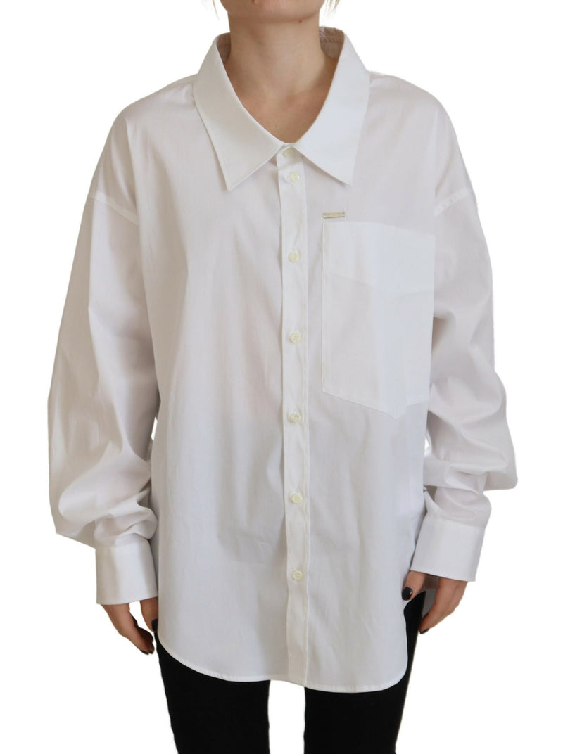 Dsquared² White Cotton Button Down Collared Dress Shirt