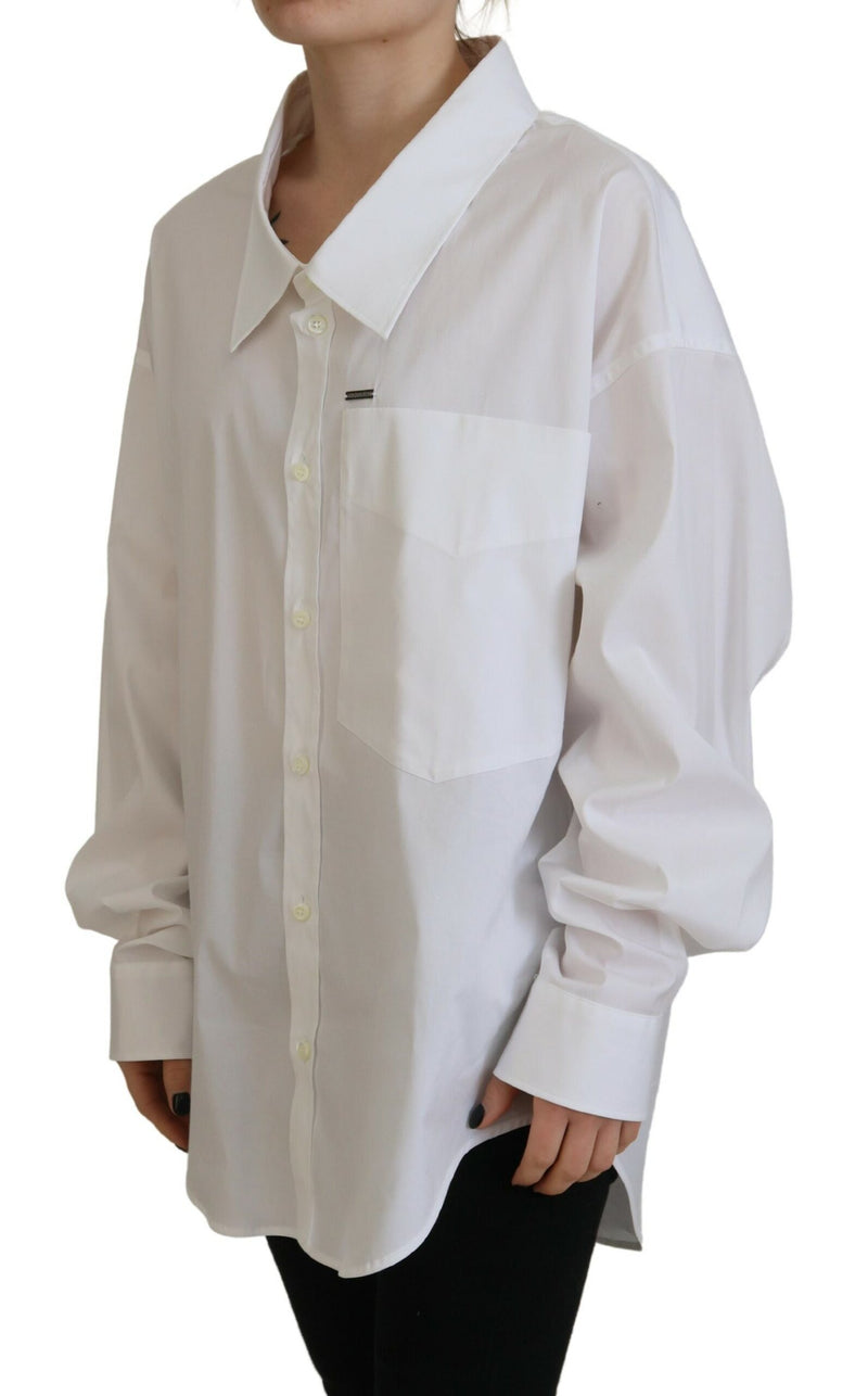 Dsquared² White Cotton Button Down Collared Dress Shirt