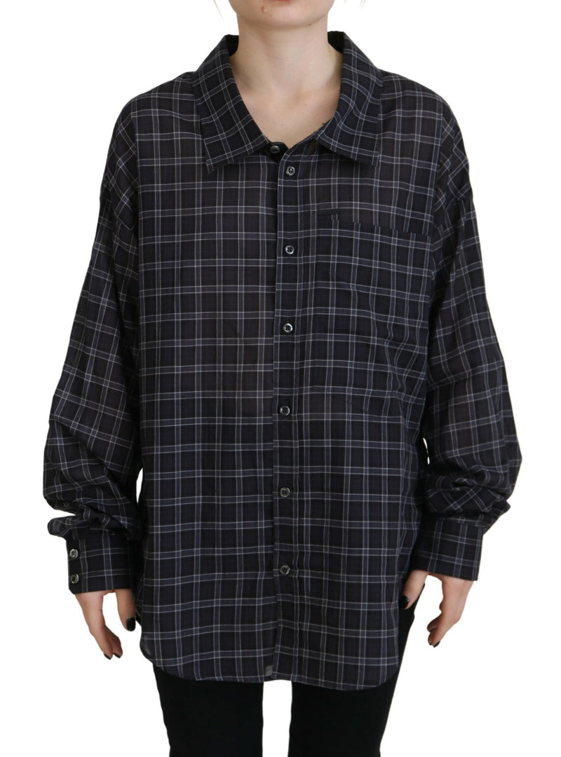 Dsquared² Black Checkered Long Sleeves Shirt - Authentic Style