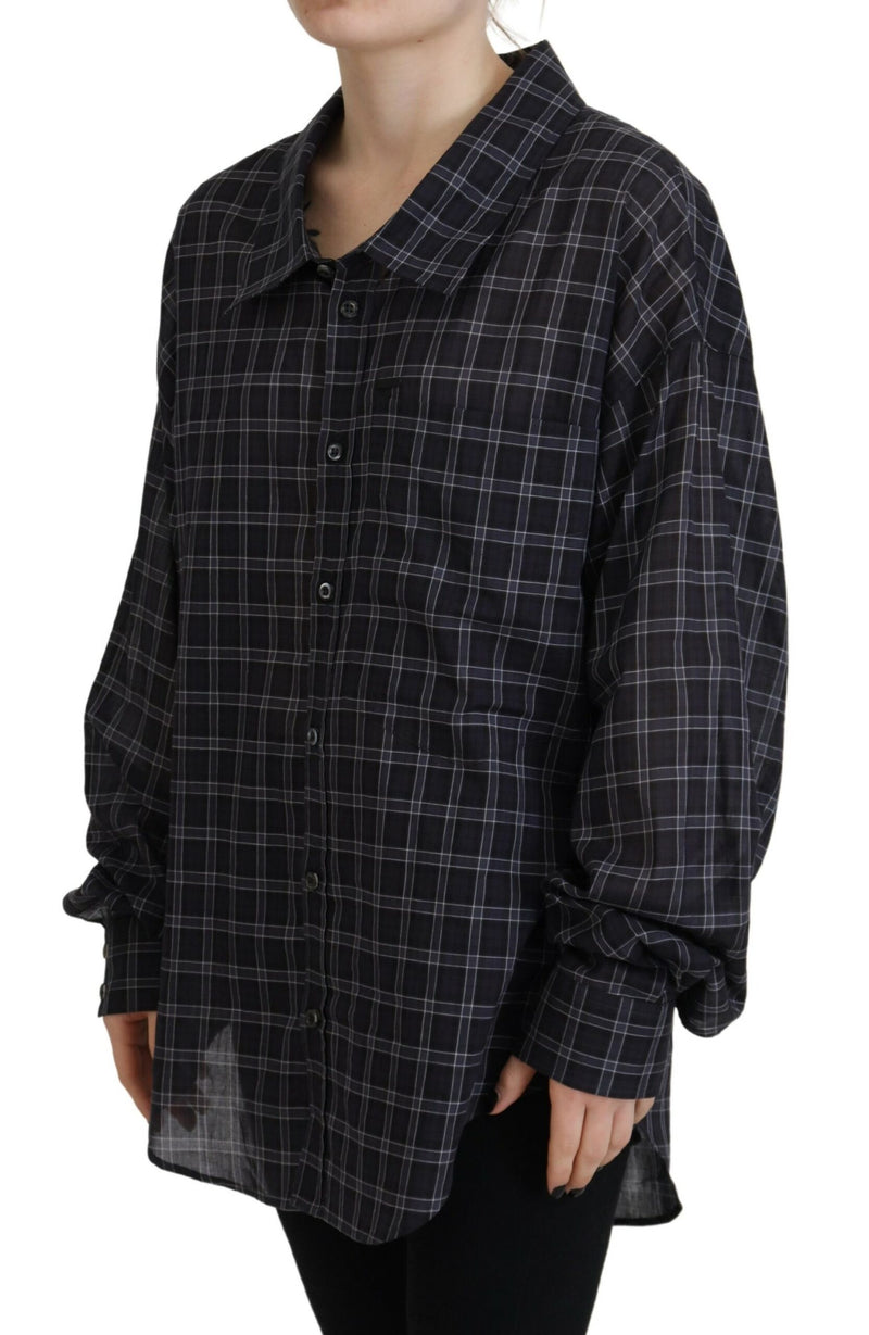 Dsquared² Black Checkered Long Sleeves Shirt - Authentic Style