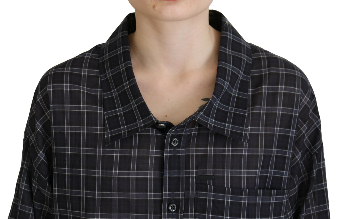Dsquared² Black Checkered Long Sleeves Shirt - Authentic Style