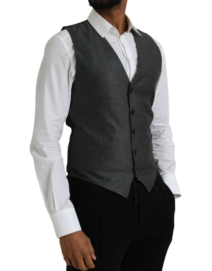 Dolce & Gabbana Grijs Vlooiend Katoenen Formele Vest