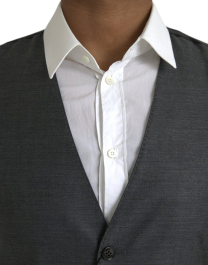 Dolce & Gabbana Grijs Vlooiend Katoenen Formele Vest