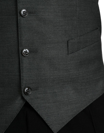 Dolce & Gabbana Grijs Vlooiend Katoenen Formele Vest