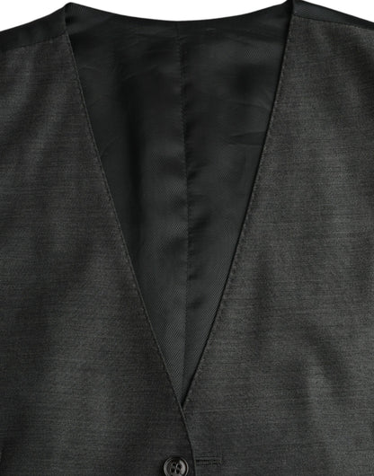 Dolce & Gabbana Grijs Vlooiend Katoenen Formele Vest