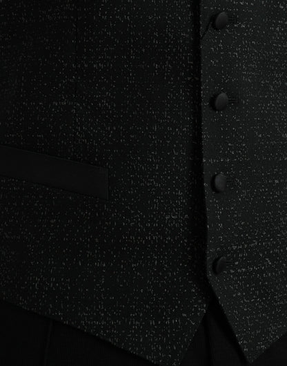 Dolce & Gabbana Zwarte Bruine Zijden Vest Jurk Formele Vest