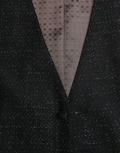Dolce & Gabbana Zwarte Bruine Zijden Vest Jurk Formele Vest