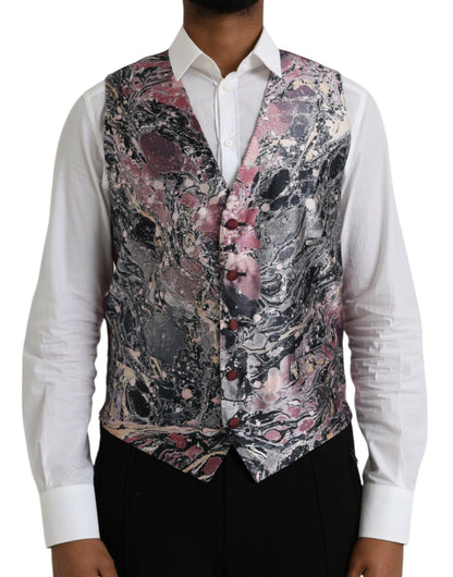 Gilet en soie multicolore à motif galaxie Dolce & Gabbana