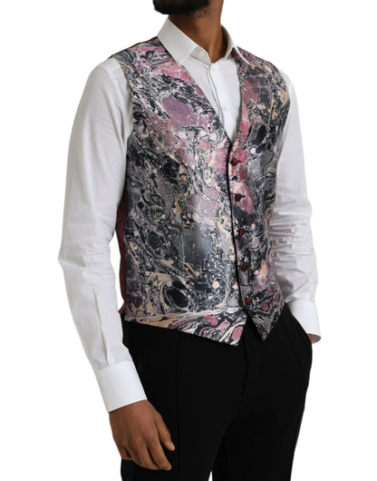 Gilet en soie multicolore à motif galaxie Dolce & Gabbana