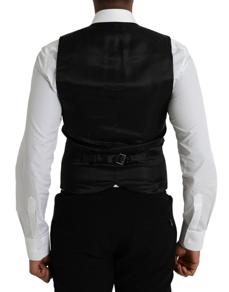 Dolce & Gabbana Maroon Satin Silk Waistcoat - Formal Vest
