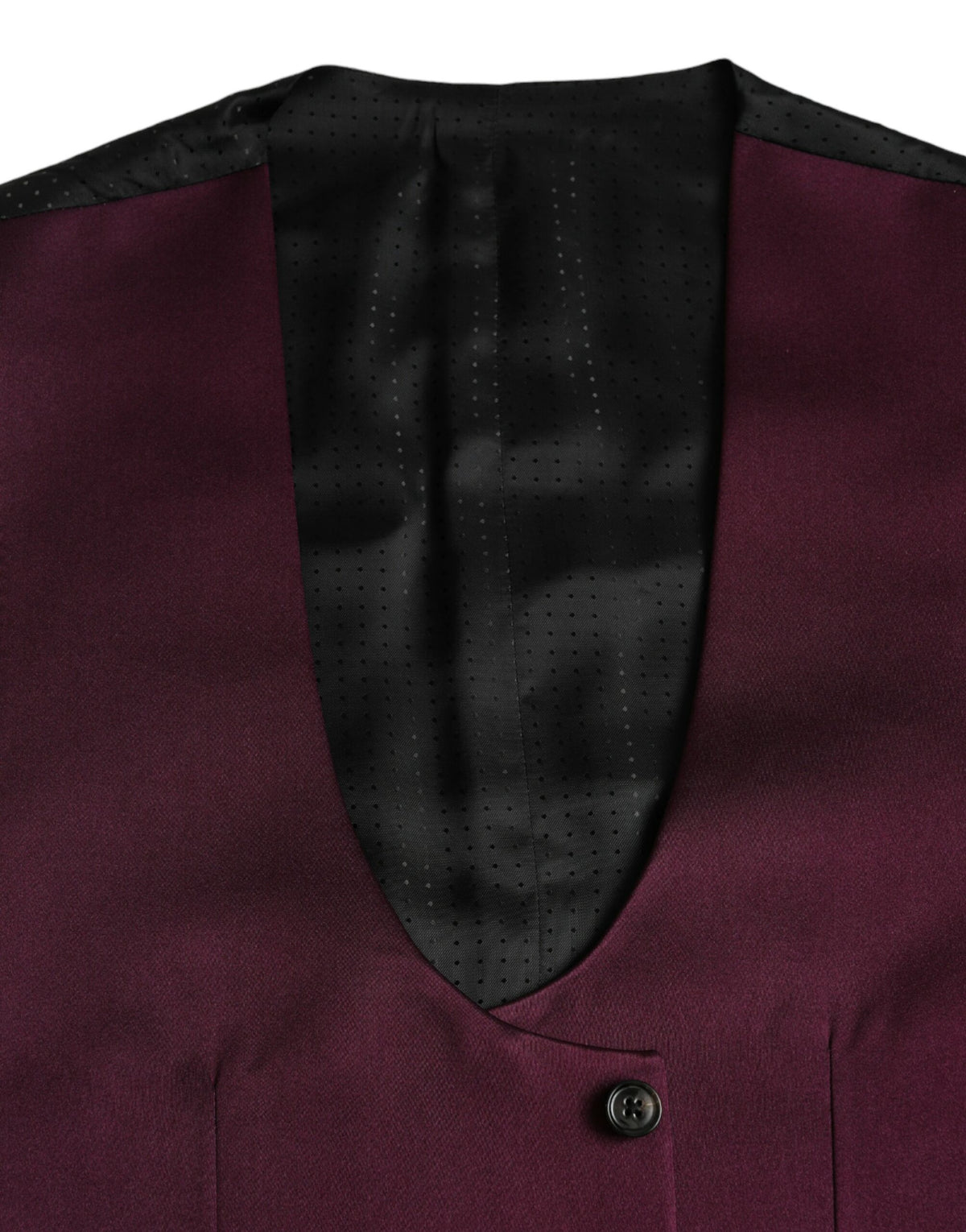 Dolce & Gabbana Maroon Satin Silk Waistcoat - Formal Vest