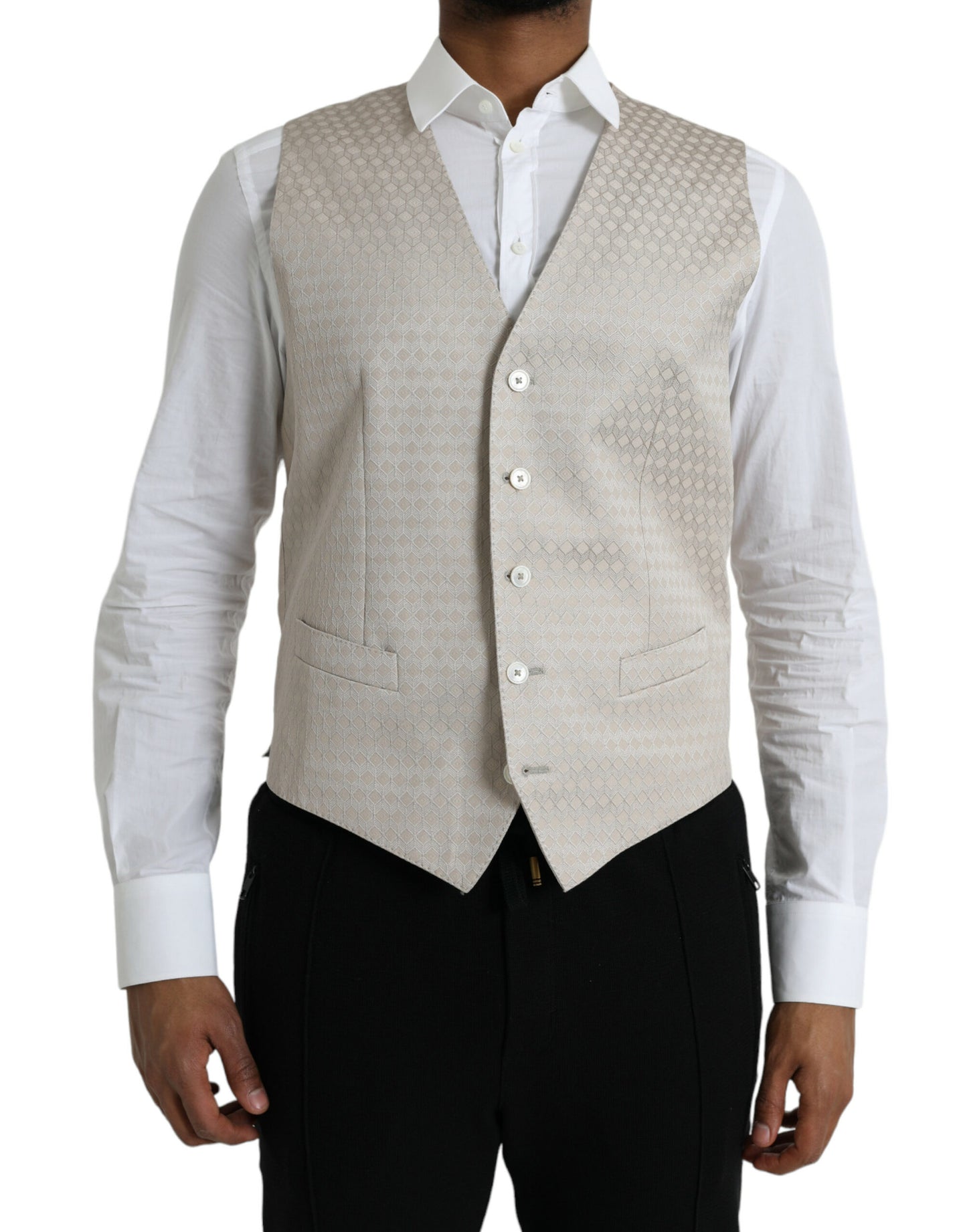 Dolce & Gabbana wit katoenen vest, formele vest, als jurk te dragen.