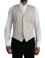 Dolce & Gabbana Off White Cotton Waistcoat - Elegant Formal Vest