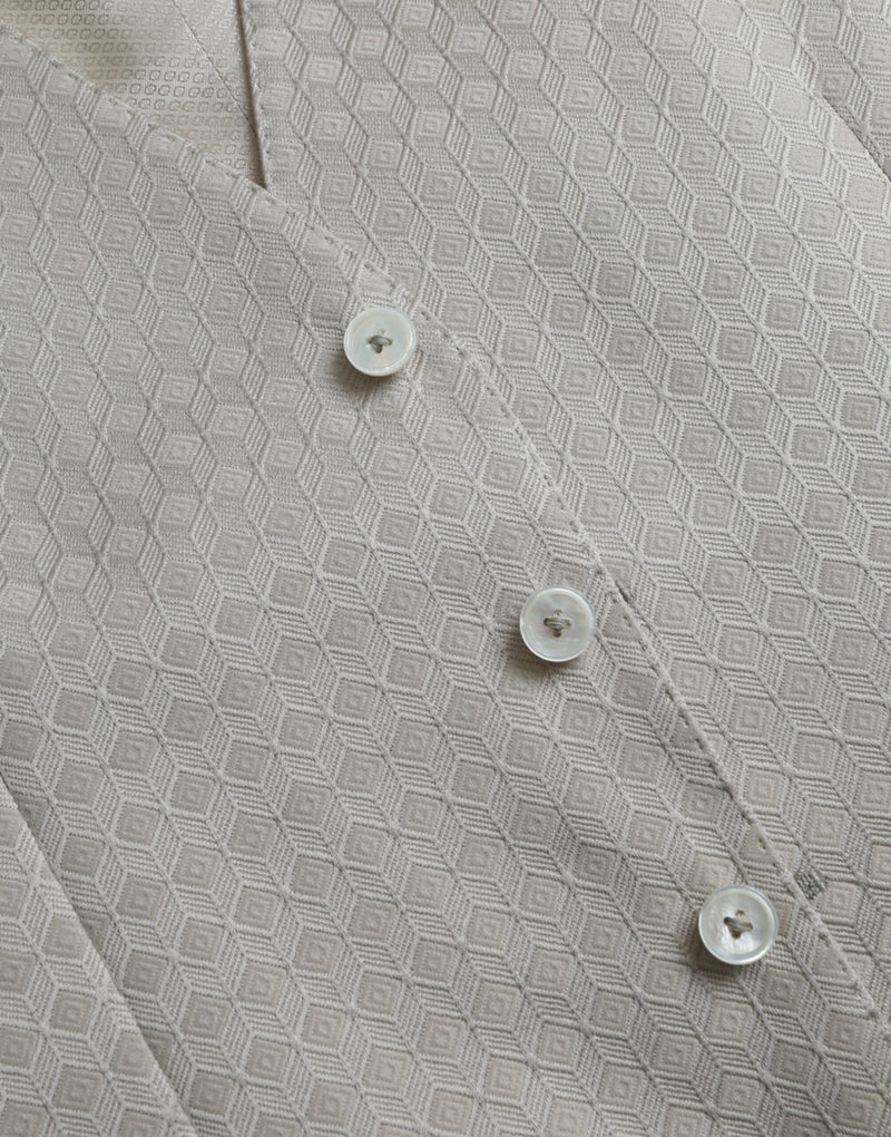 Dolce & Gabbana Off White Cotton Waistcoat - Elegant Formal Vest