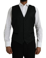 Dolce & Gabbana Black Silk Waistcoat - Elegant Formal Vest
