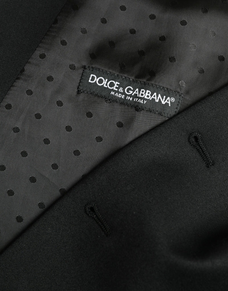 Dolce & Gabbana Black Silk Waistcoat - Elegant Formal Vest