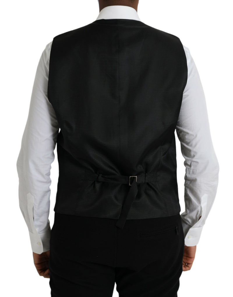 Dolce & Gabbana Black Wool Waistcoat - Elegant Formal Vest