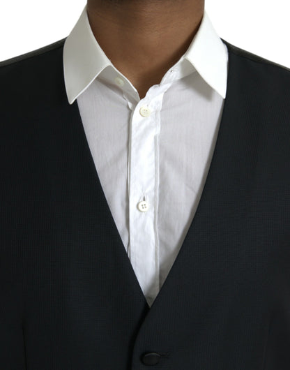 Gilet-robe noir en laine de Dolce & Gabbana, gilet formel.