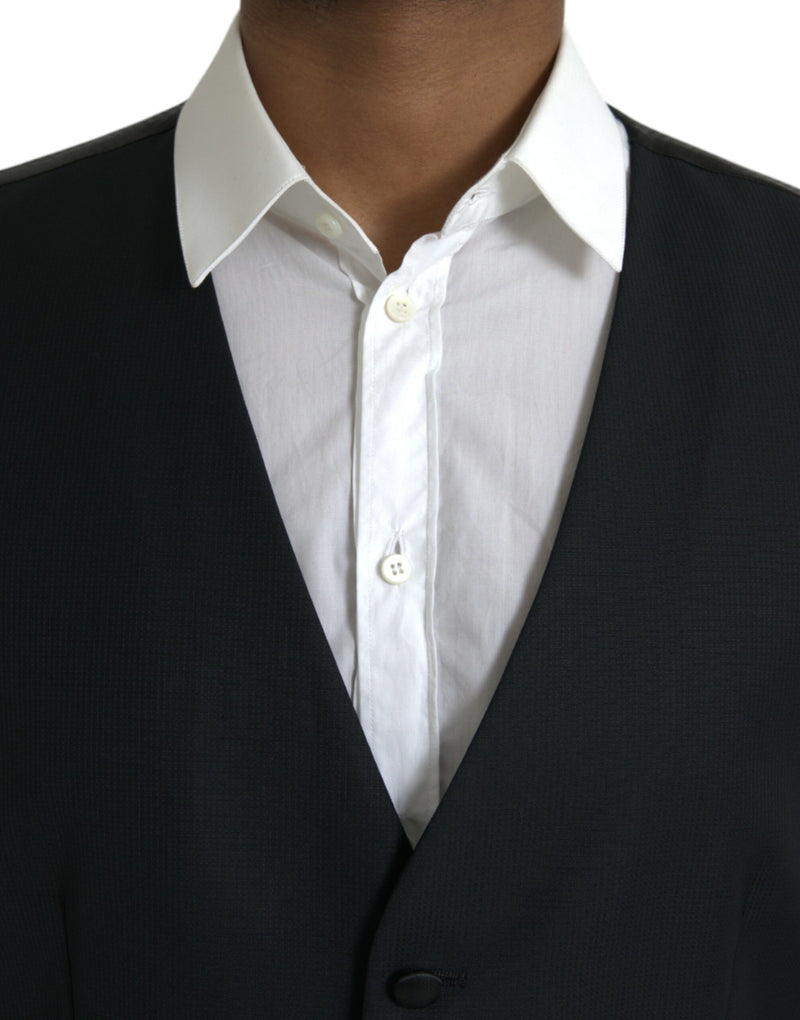 Dolce & Gabbana Black Wool Waistcoat - Elegant Formal Vest