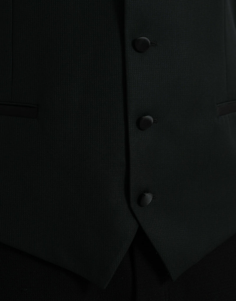 Dolce & Gabbana Black Wool Waistcoat - Elegant Formal Vest