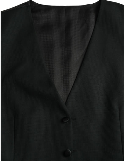 Gilet-robe noir en laine de Dolce & Gabbana, gilet formel.