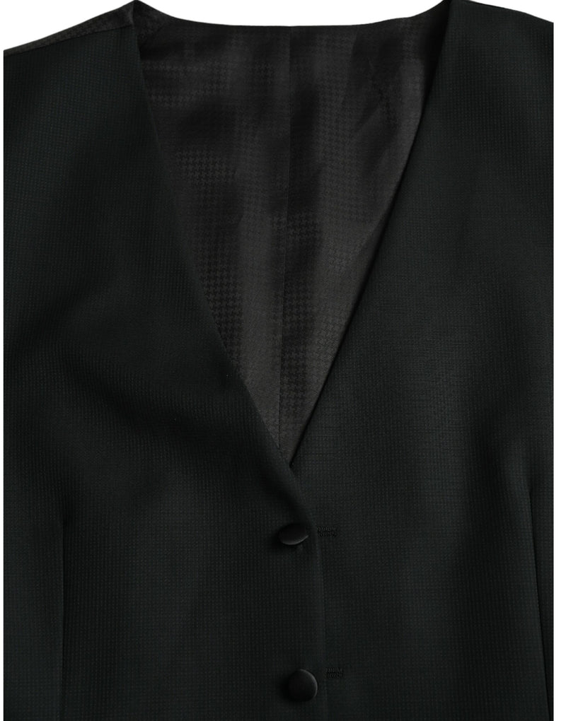Dolce & Gabbana Black Wool Waistcoat - Elegant Formal Vest