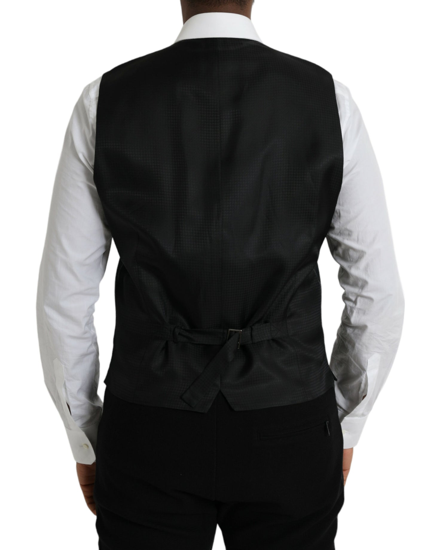 Gilet-robe noir en laine de Dolce & Gabbana, gilet formel.